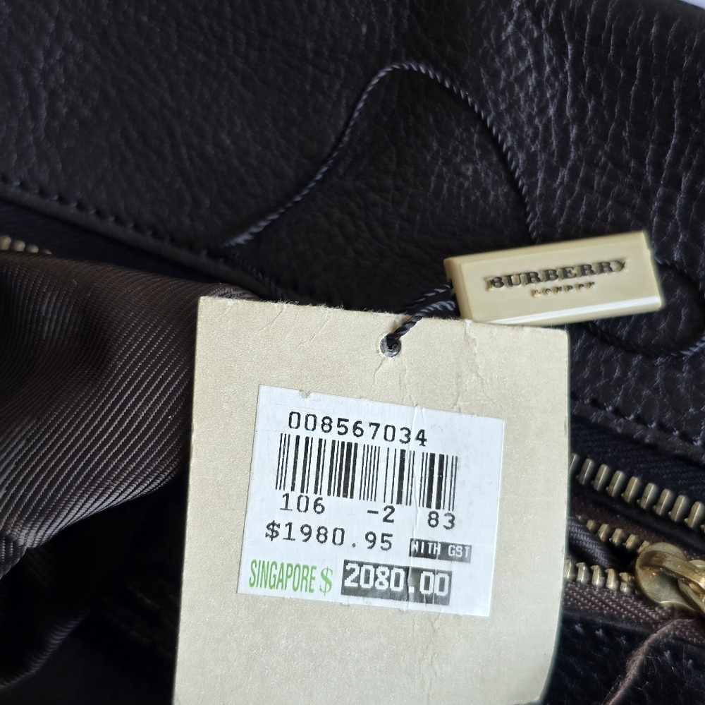 Burberry House Cjeck Quilted Large Manor Tote Bag Black - Picture 15 of 17